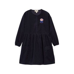 Open Edit by Nordstrom Corduroy Henley Dress Girls 8 Navy - Kind Award Patch
